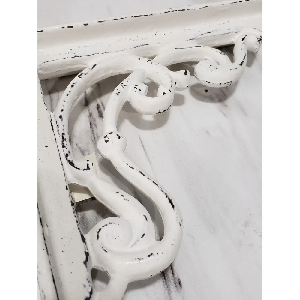 Pottery Barn Open Scroll Wall Bracket White LOT cottagecore victorian SET SHELF